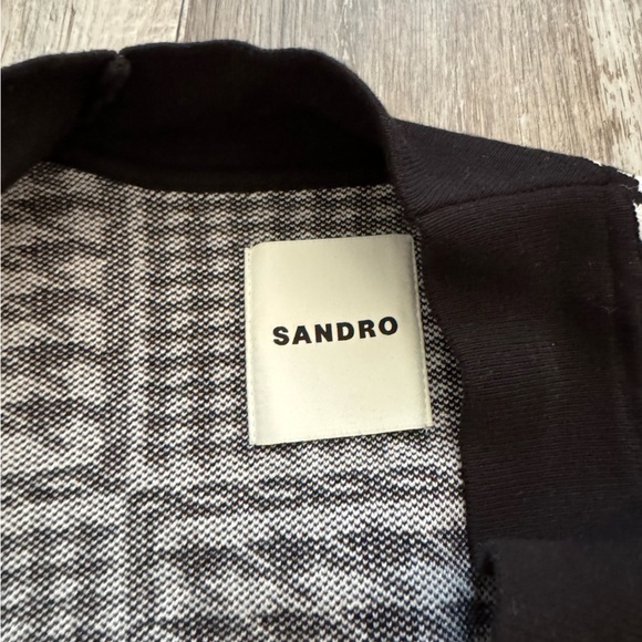 Sandro black and white cardigan with gold buttons size 2 NWT from Bloomingdale’s - Picture 3 of 6